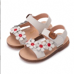 white pink flowers baby sandals