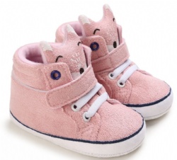 pink fox girl baby shoe