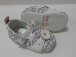 Infant Baby Girls T-strap flower with printed leopard Flats Non Slip Soft Sole Prewalker Princess Wedding Dress Shoes