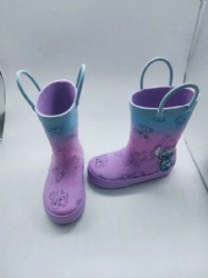 rubber rain boots gradient color with rabbit