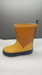 rubber rain boots mustard combination