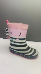 rubber rain boots stripes combination