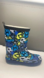 rubber rain boots dark blue with basketball