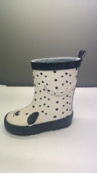 rubber rain boots cream with little puppy