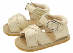 crossed leather baby sandals