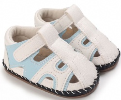 classical light blue moccasin baby sandal