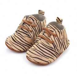 leopard&zebra leather baby shoe