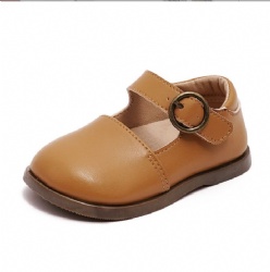 Mary jane leather baby walking shoe